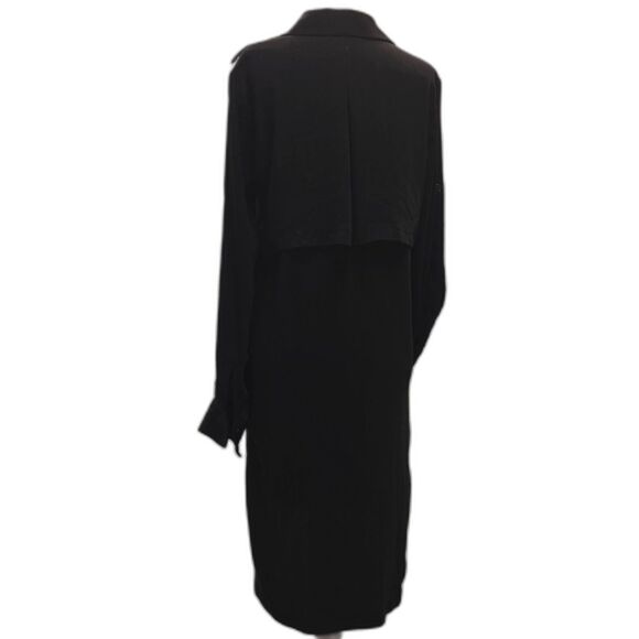 White House Black Market Black Utility Shirt Dress | Size 4 - Picture 6 of 12